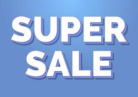 Editable 3d text effect, text effect style,super sale editable text effect template vector