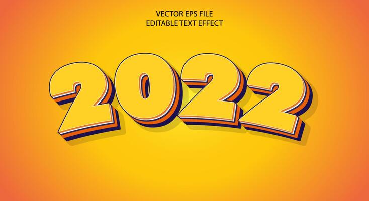 Editable 3d text effect, text effect style,2022 editable text effect template