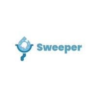 gutter cleaner or sweeper logo design template vector