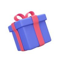 boîte-cadeau ouverte surprise à offrir en cadeau lors d'un festival spécial. illustration 3d avec un tracé de détourage. png