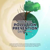 National pollution prevention day background with a clean and polluted earth condition vector