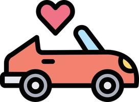 Ilustración de diseño de icono de vector de coche de boda