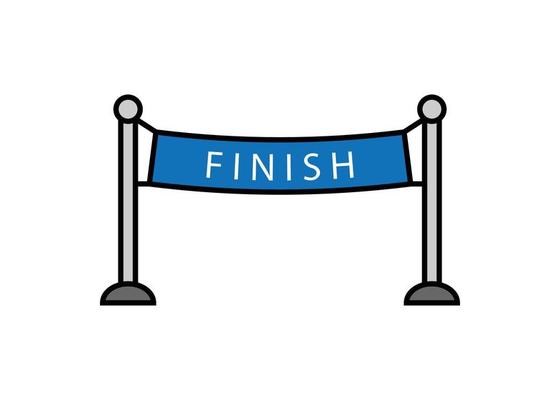 Finish line icon logo design template vector isolated illustration