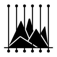 Creative design icon of mountains chart vector