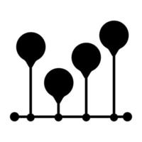 Lollipop chart icon denoting concept of business data vector