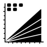 Glyph design icon of area chart vector