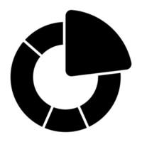 An icon design of donut chart vector
