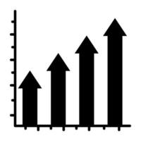 A solid design, icon of growth chart vector