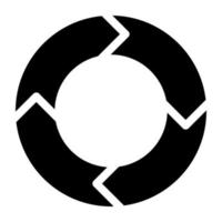 An icon design of donut chart vector
