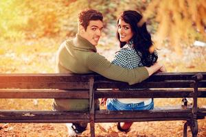 Couple Enjoying In Autumn photo