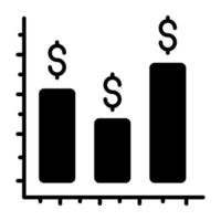 Editable design icon of financial graph vector