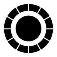 un icono de diseño sólido de gráfico circular vector