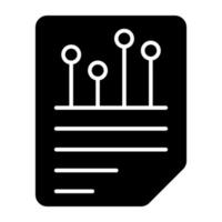 Glyph design icon of statical report vector