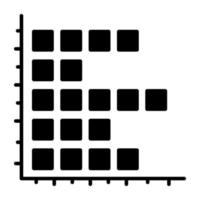 Glyph design icon of horizontal bar chart vector