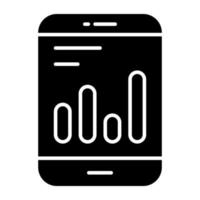 Glyph design of mobile statistics vector