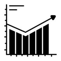 Solid design icon of progress chart vector