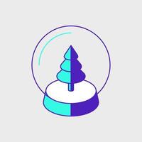 Snow globe isometric vector icon illustration