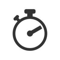 temporizador de arte lineal, reloj o cronómetro diseño de icono de silueta negra vector