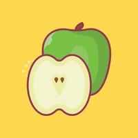 ilustración de vector de manzana en un fondo. símbolos de calidad premium. iconos vectoriales para concepto y diseño gráfico.