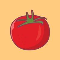 Ilustración de vector de tomate en un fondo. Símbolos de calidad premium. Iconos vectoriales para concepto y diseño gráfico.