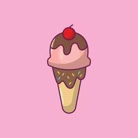 ilustración vectorial de cono de helado en un fondo. símbolos de calidad premium. iconos vectoriales para concepto y diseño gráfico. vector