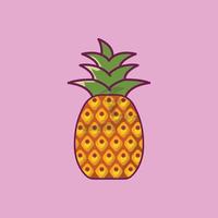 ilustración vectorial de piña en un fondo. símbolos de calidad premium. iconos vectoriales para concepto y diseño gráfico. vector