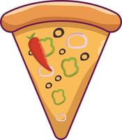 ilustración de vector de rebanada de pizza en un fondo. símbolos de calidad premium. iconos vectoriales para concepto y diseño gráfico.