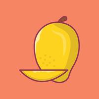 ilustración vectorial de mango en un fondo. símbolos de calidad premium. iconos vectoriales para concepto y diseño gráfico. vector