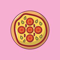 ilustración de vector de pizza en un fondo. símbolos de calidad premium. iconos vectoriales para concepto y diseño gráfico.