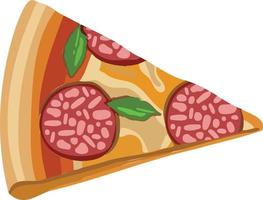 Delicious drawn slice of pizza with cheese illustration vector