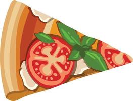 deliciosa rebanada de pizza dibujada con ilustración de queso vector