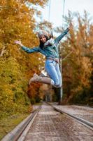 Jumping In Autumn photo