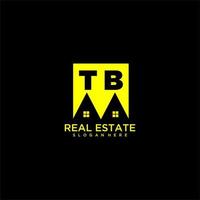 TB initial monogram logo real estate in square style design vector