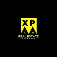 XP initial monogram logo real estate in square style design vector