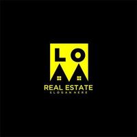 LO initial monogram logo real estate in square style design vector