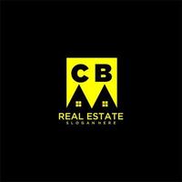 CB initial monogram logo real estate in square style design vector