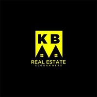 KB initial monogram logo real estate in square style design vector