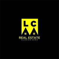LC initial monogram logo real estate in square style design vector