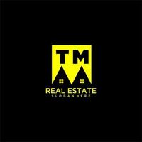 TM initial monogram logo real estate in square style design vector