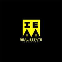 IE initial monogram logo real estate in square style design vector