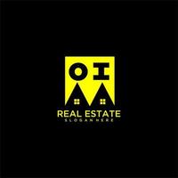OI initial monogram logo real estate in square style design vector