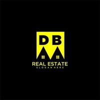 DB initial monogram logo real estate in square style design vector