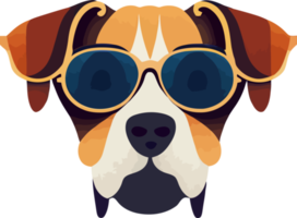 illustration  graphic of colorful beagle dog wearing sunglasses isolated good for icon, mascot, print, design element or customize your design png