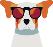 gráfico ilustrativo de un colorido perro beagle con gafas de sol aislado bueno para icono, mascota, impresión, elemento de diseño o personalizar su diseño png