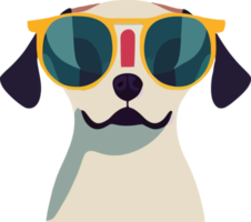 gráfico de ilustração de cachorro beagle colorido usando óculos escuros isolado bom para ícone, mascote, impressão, elemento de design ou personalizar seu design png