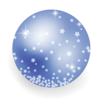 Metallic Blue Christmas Ball. png