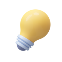 3D yellow light bulb icon business knowledge tips ideas png