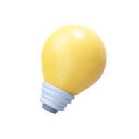 yellow light bulb icon business knowledge tips ideas. 3d illustration with clipping path. png