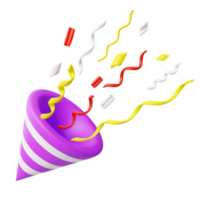 birthday party confetti 3d illustration png