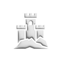 Castle icon 3d design for application and website presentation png